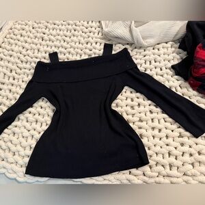 Cable & Gauge Black Ribbed Sweater